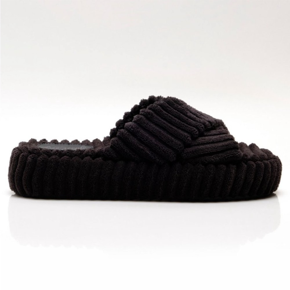 NWT Free People “Two Days In Ibiza” Black Terrycloth Sandals SIZE 8 - Picture 7 of 11